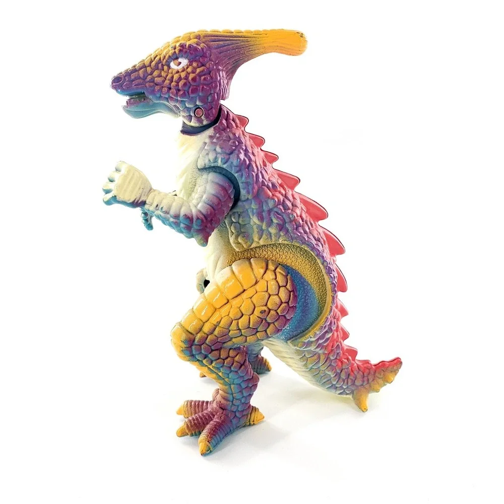 Vintage 1993 New-Ray Walking Purple/Pink Wind Up Dinosaur Parasaurolophus Tested